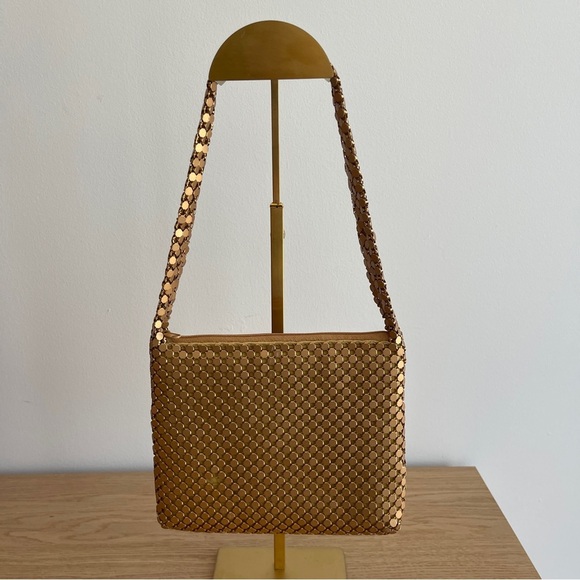 Vintage Gold evening Bag Jeanne Lottie metallic shoulder purse small formal - Picture 2 of 10